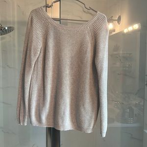 Gray sweater with low back